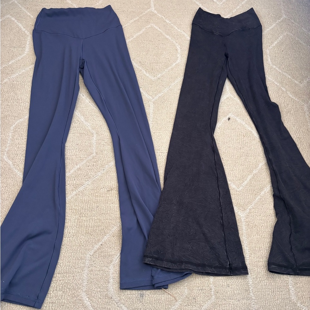 Aerie Flared Leggings in Blue and Black